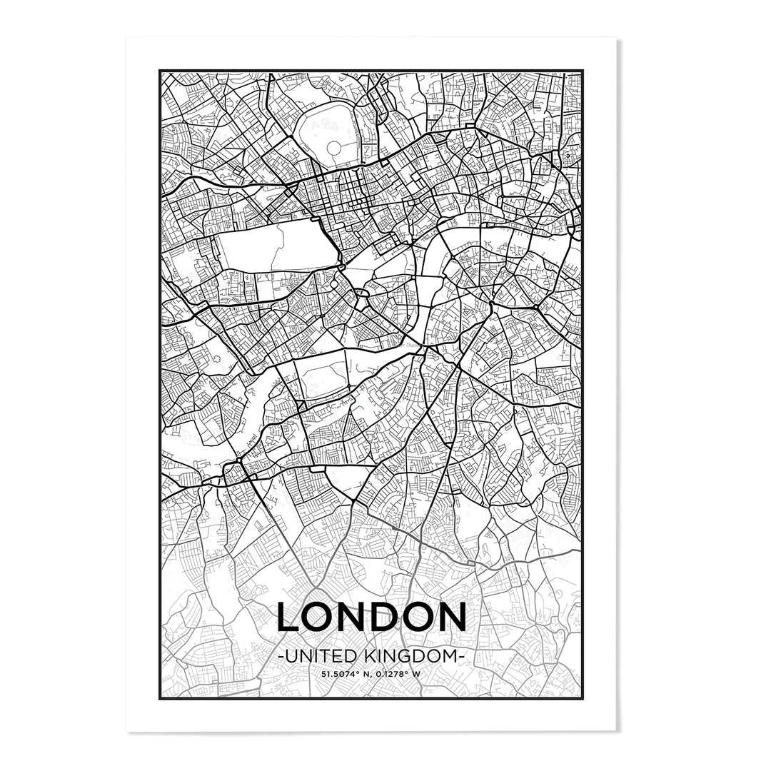 London City Map Art Print - MJ Design Studio
