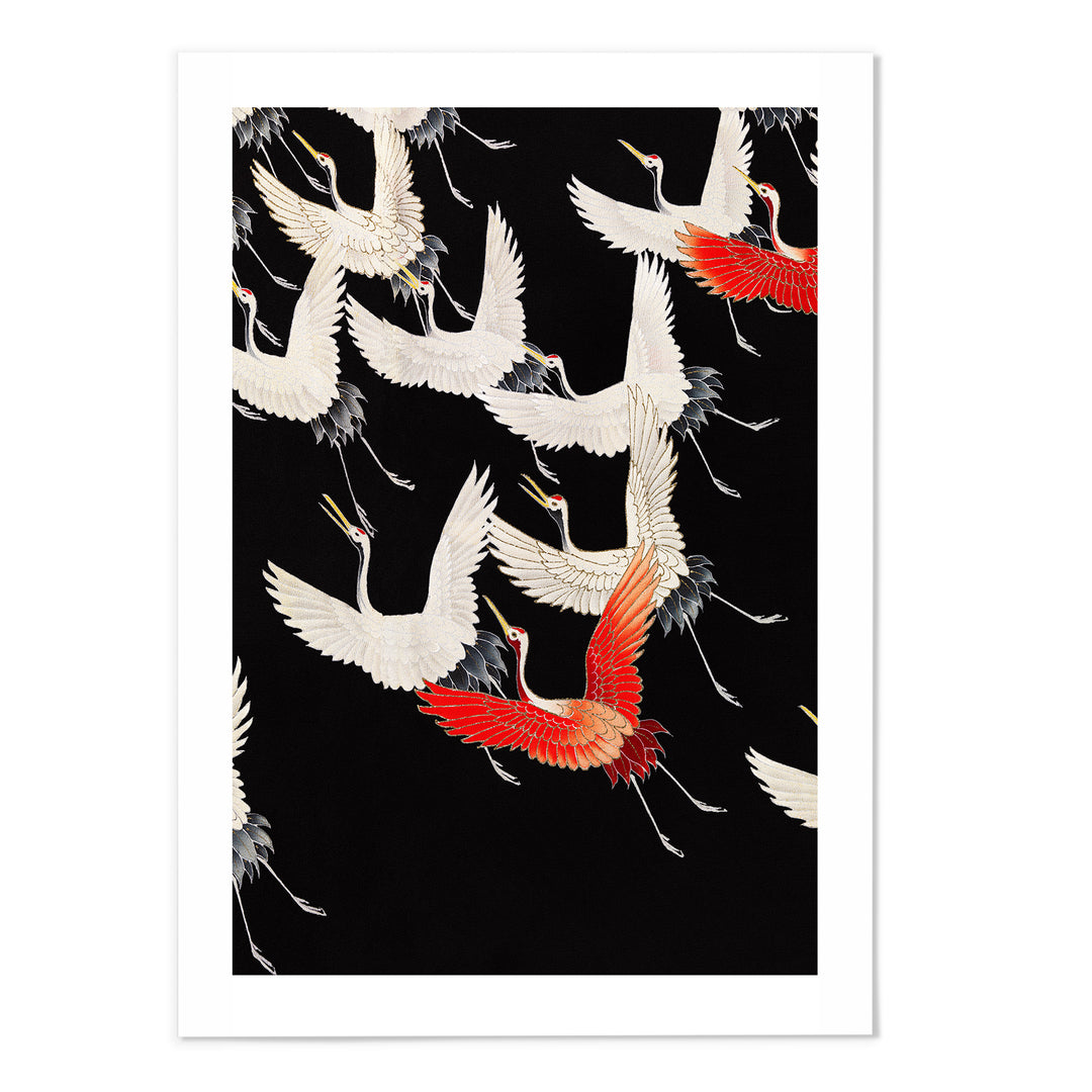 Myriad of Flying Cranes Art Print - MJ Design Studio