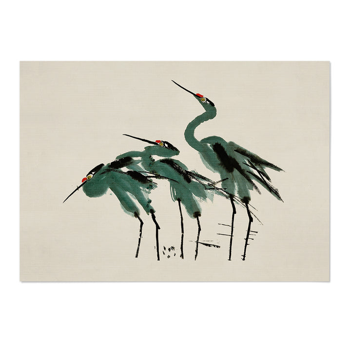 Green Crane Art Print