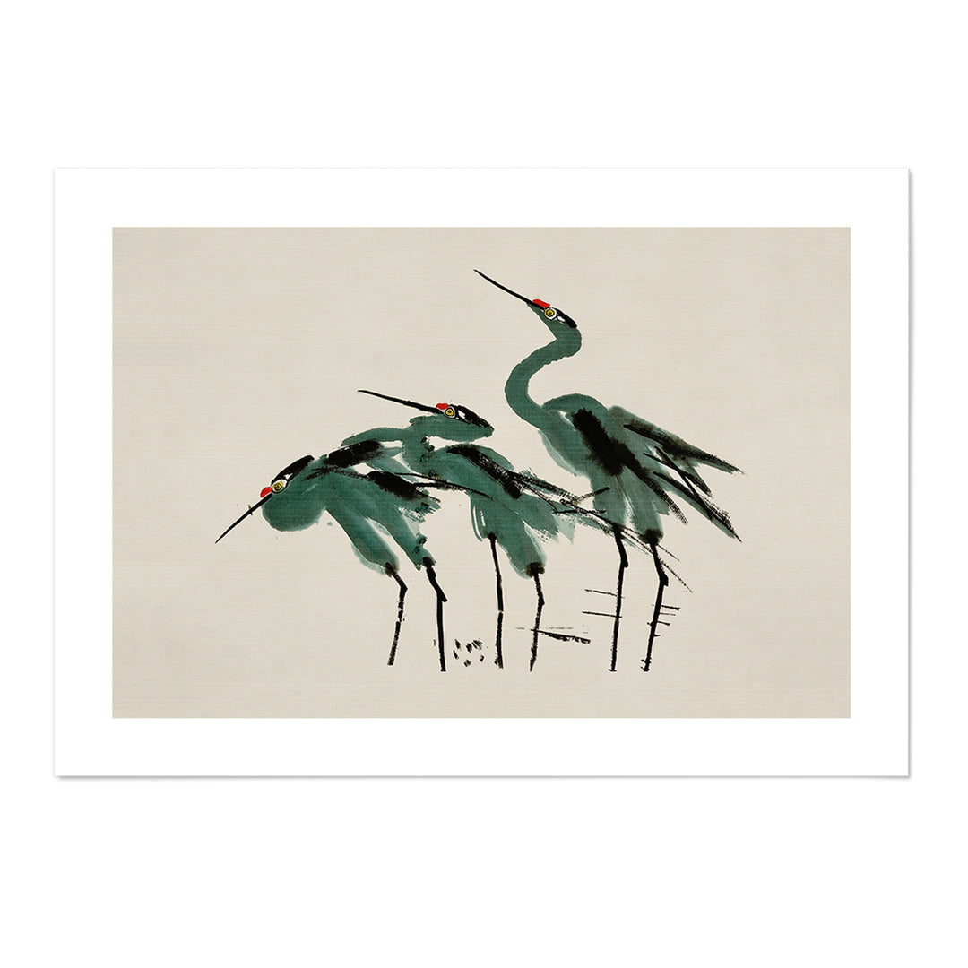 Green Crane Art Print