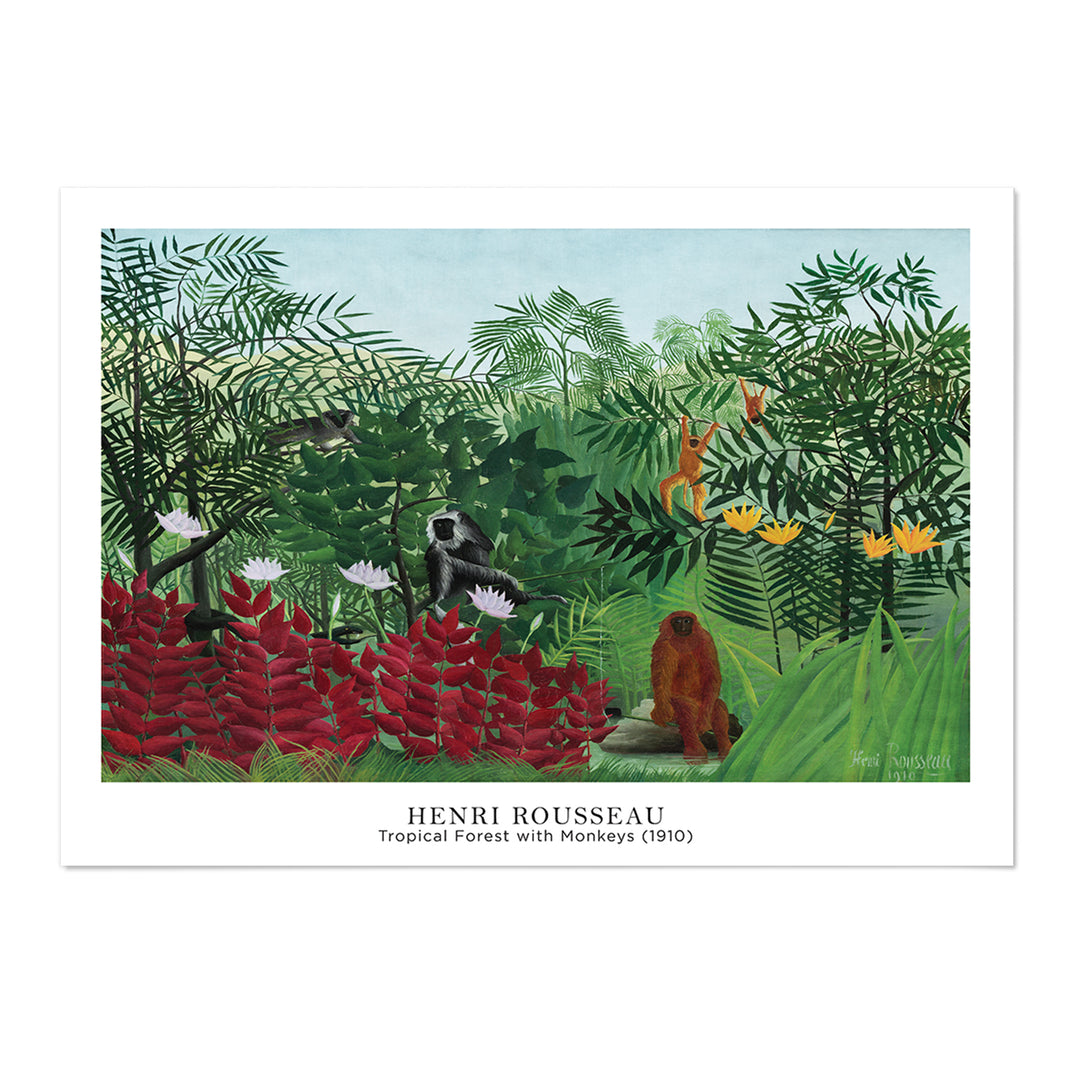 Tropical Forest with Monkeys Art Print