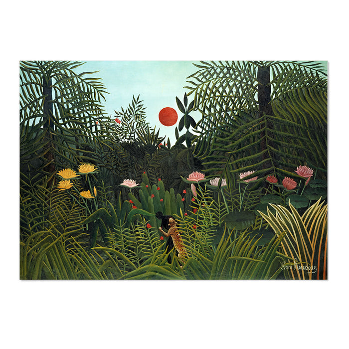Virgin Forest With Sunset