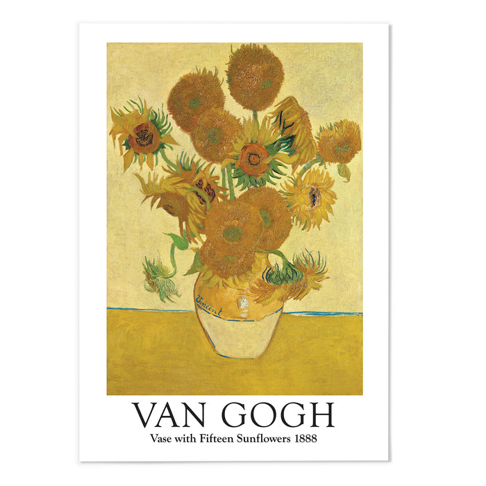 Vase with Fifteen Sunflowers Text Version