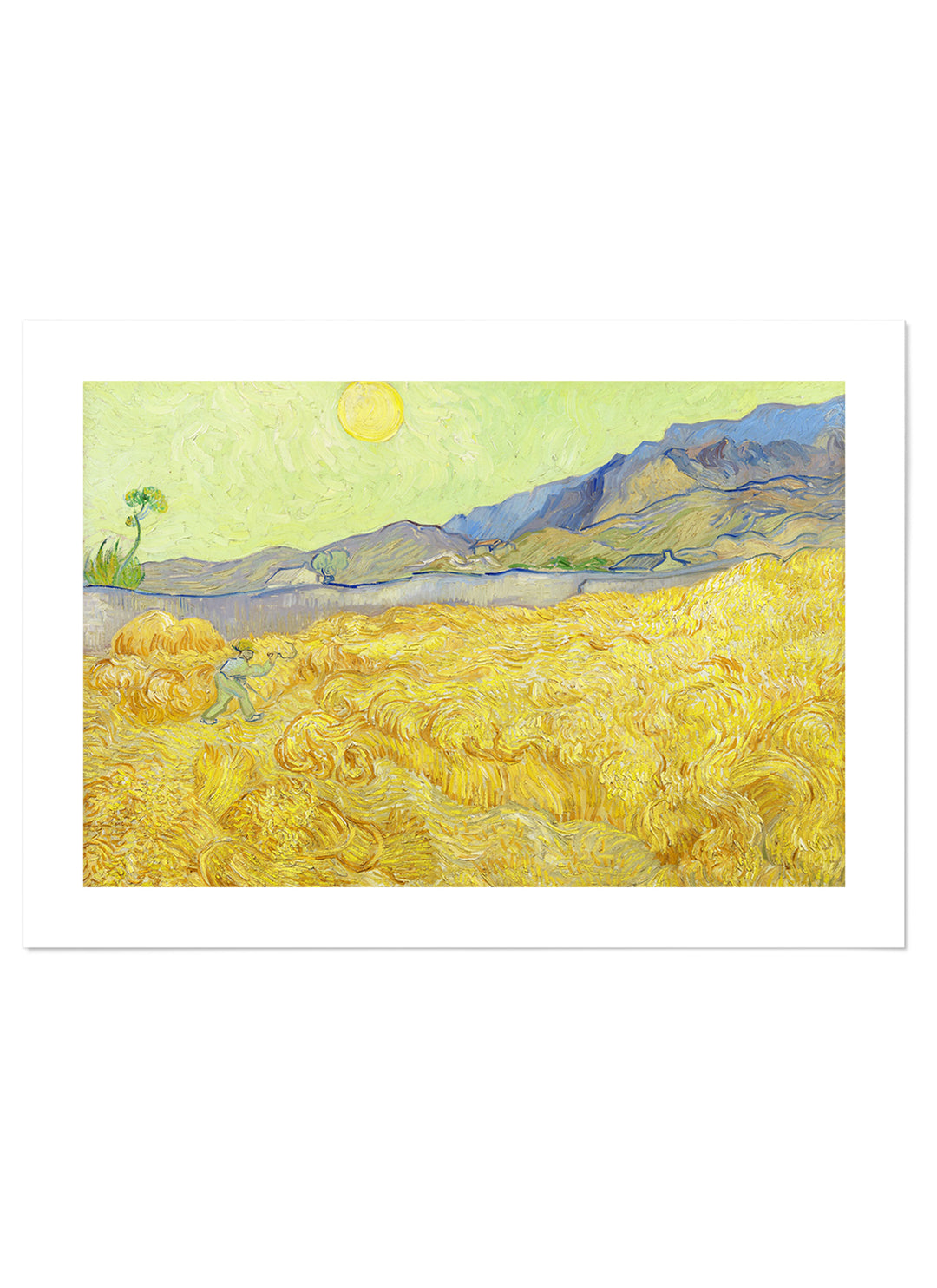 Van Gogh Wheatfield with a reaper Art Print