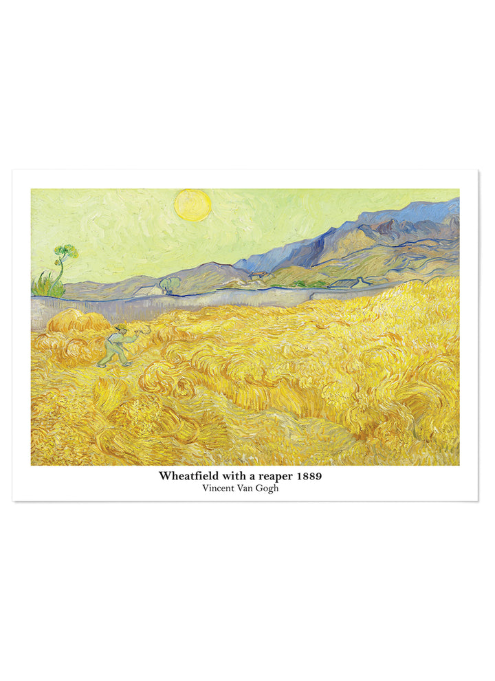 Van Gogh Wheatfield with a reaper Art Print