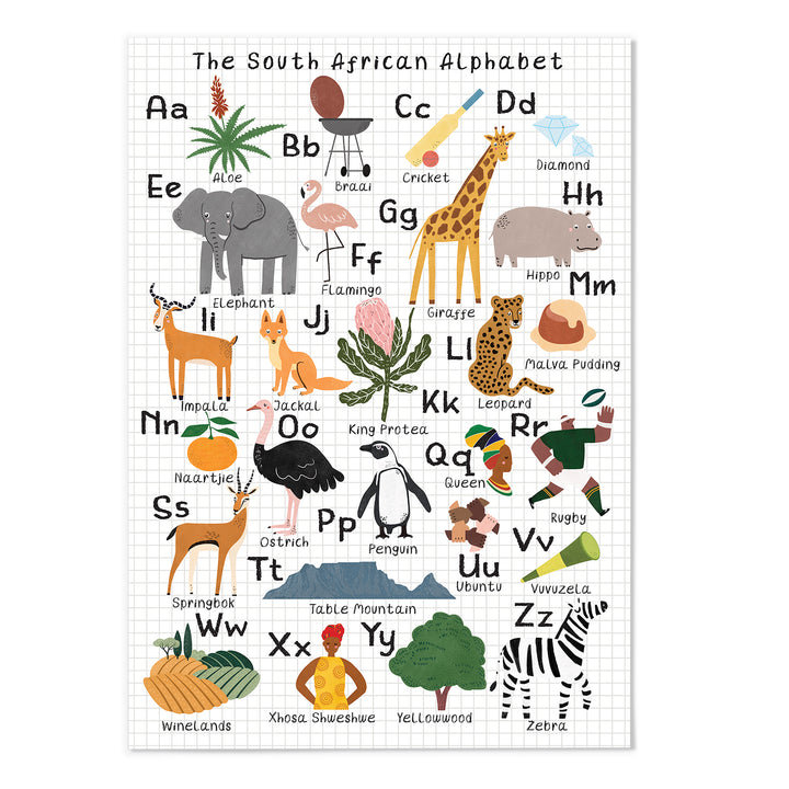 The South African Alphabet Art Print