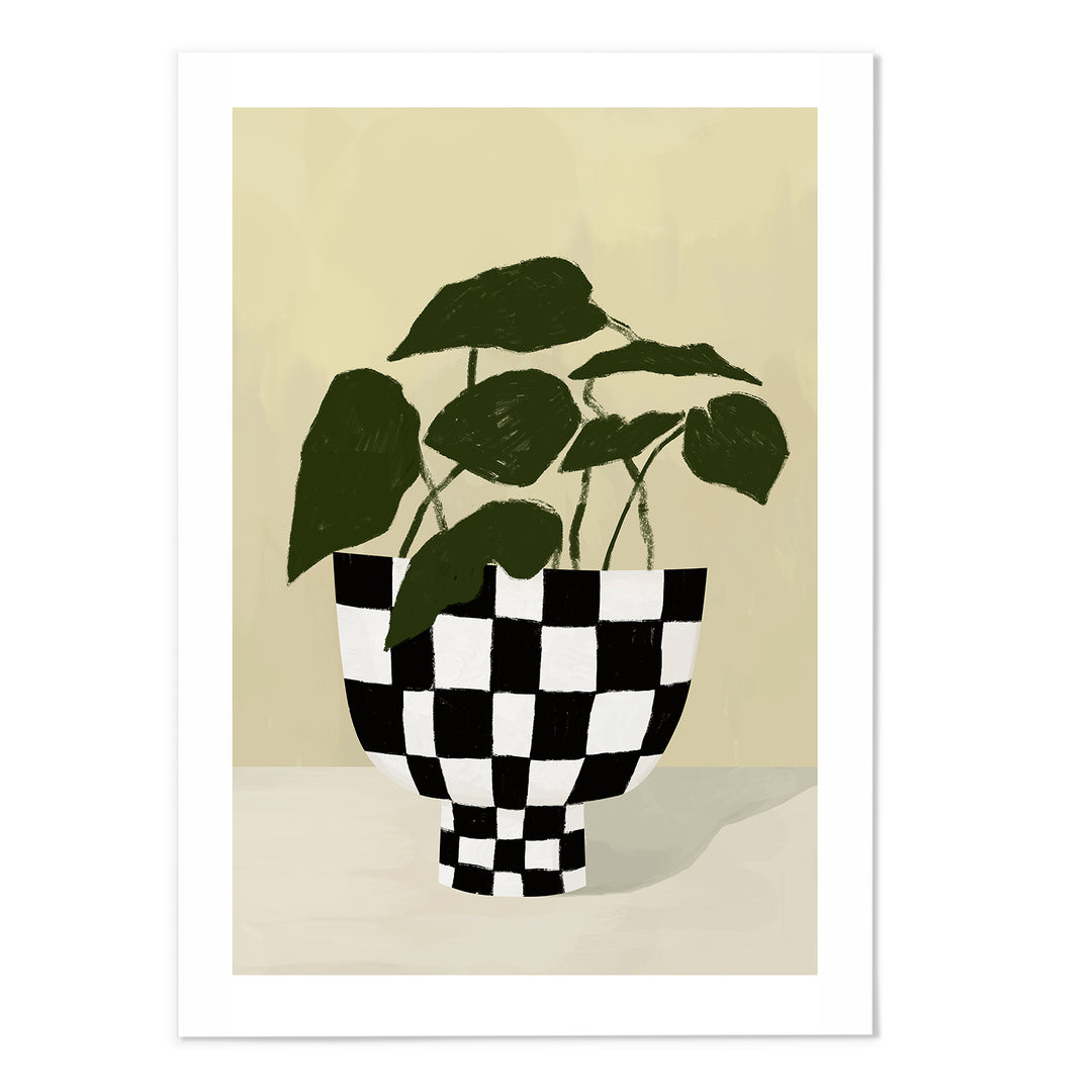 Patterned Greenery Pot Art Print