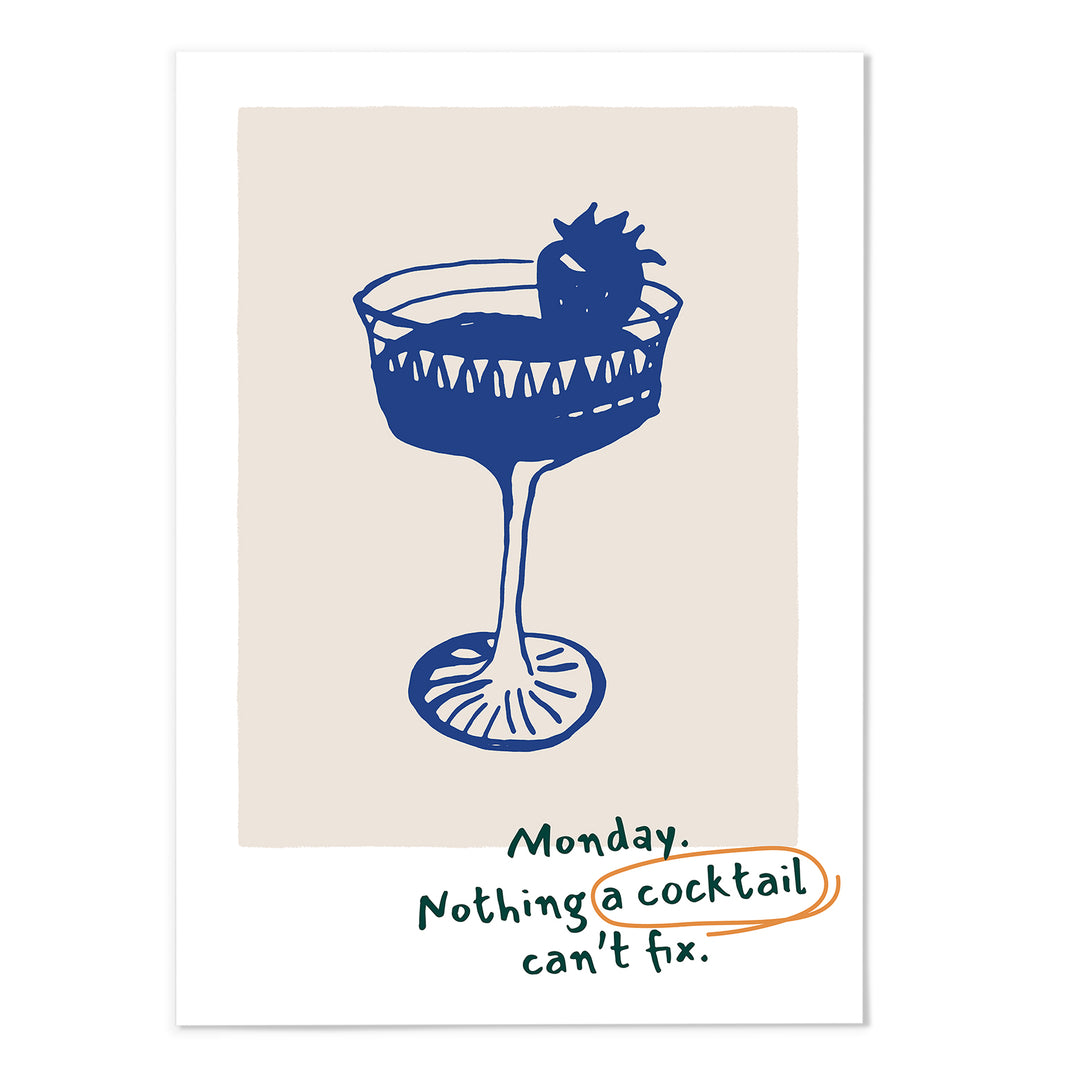 Cocktail Quote Art Print