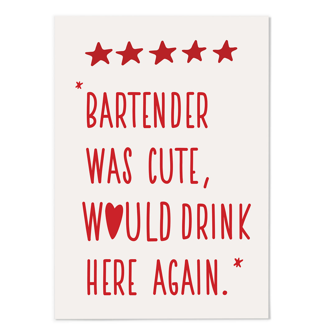 Cute Bartender Art Print