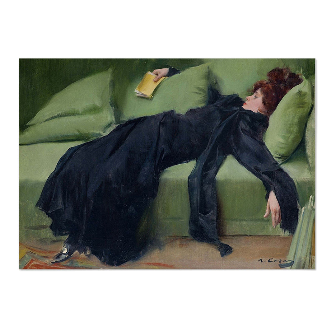Decadent young woman. After the dance Art Print