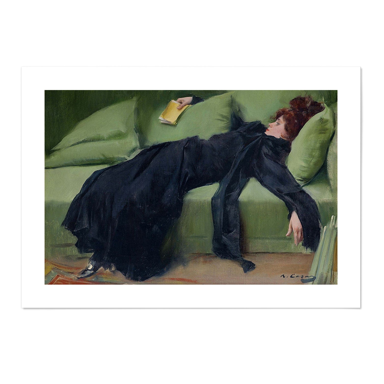 Decadent young woman. After the dance Art Print