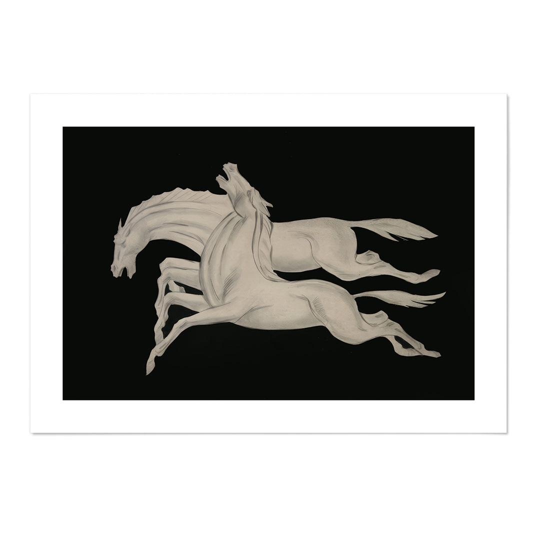 Two Running Horses Art Print