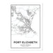 Port Elizabeth City Map Art Print - MJ Design Studio