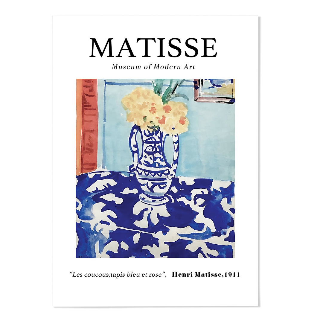Matisse Les Coucous,Tapis Bleu Et Rose Art Print - MJ Design Studio
