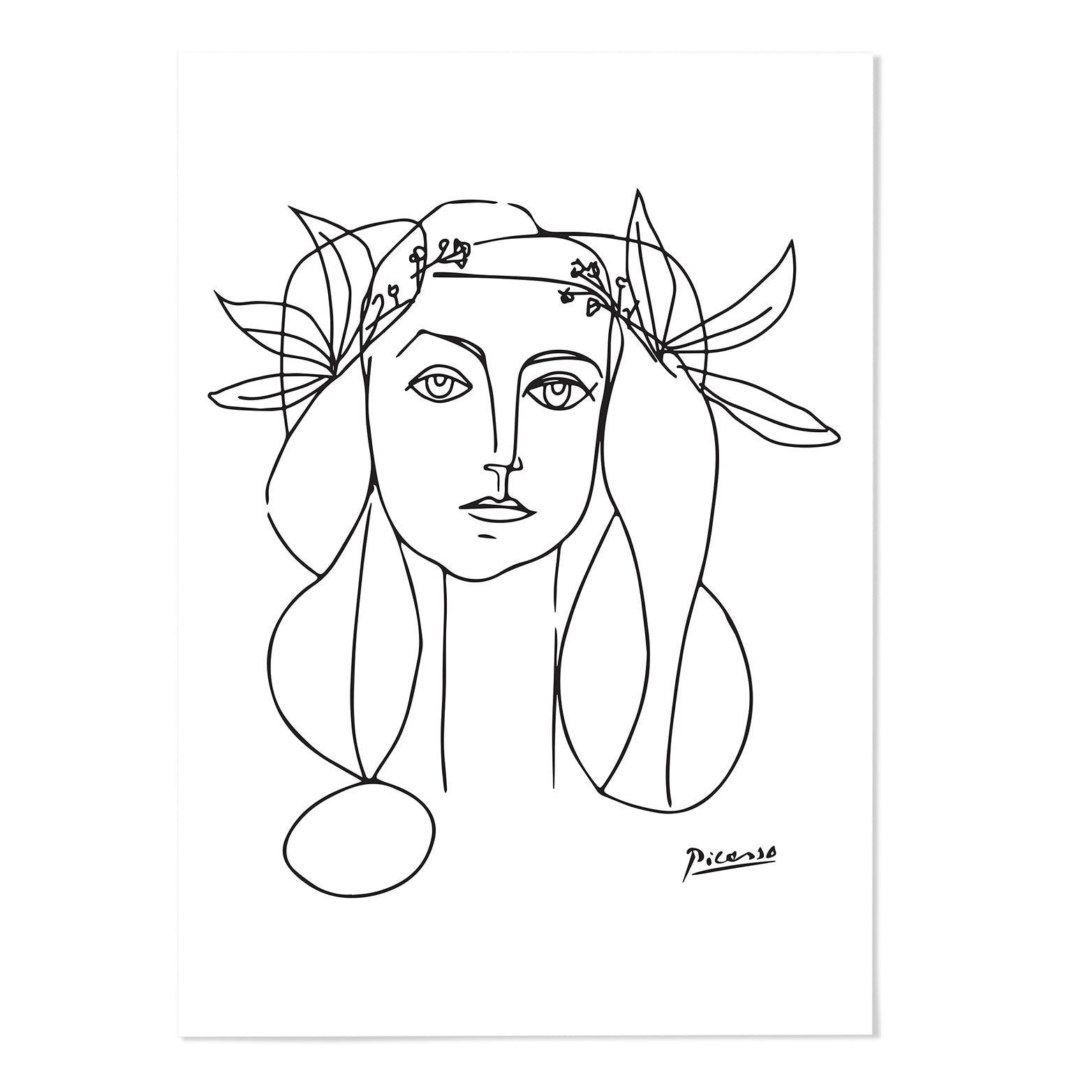 Picasso Line Art Woman Art Print - MJ Design Studio