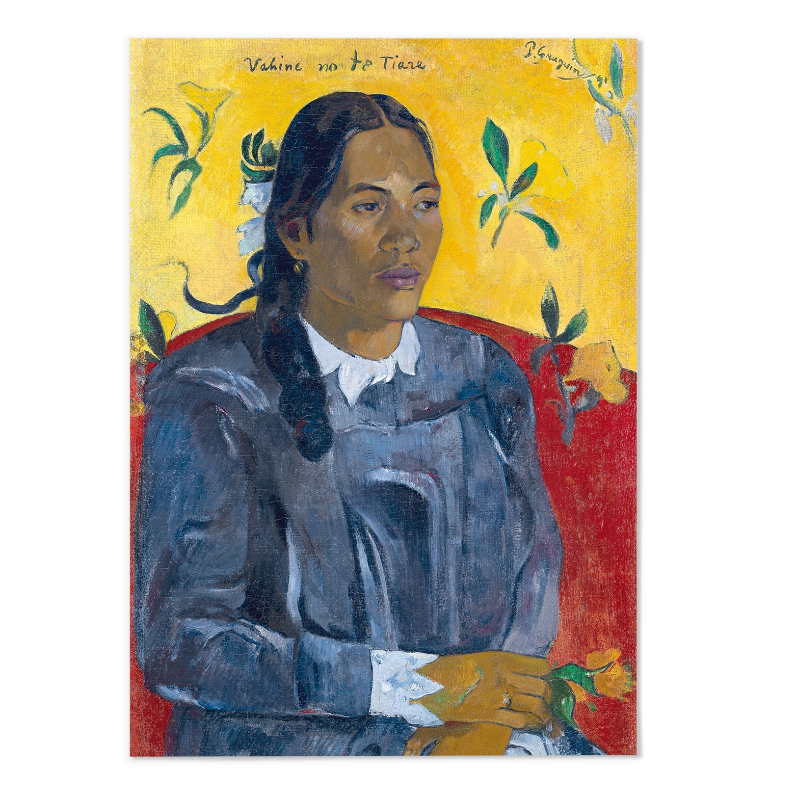 Tahitian Woman with a Flower Gauguin Art Print