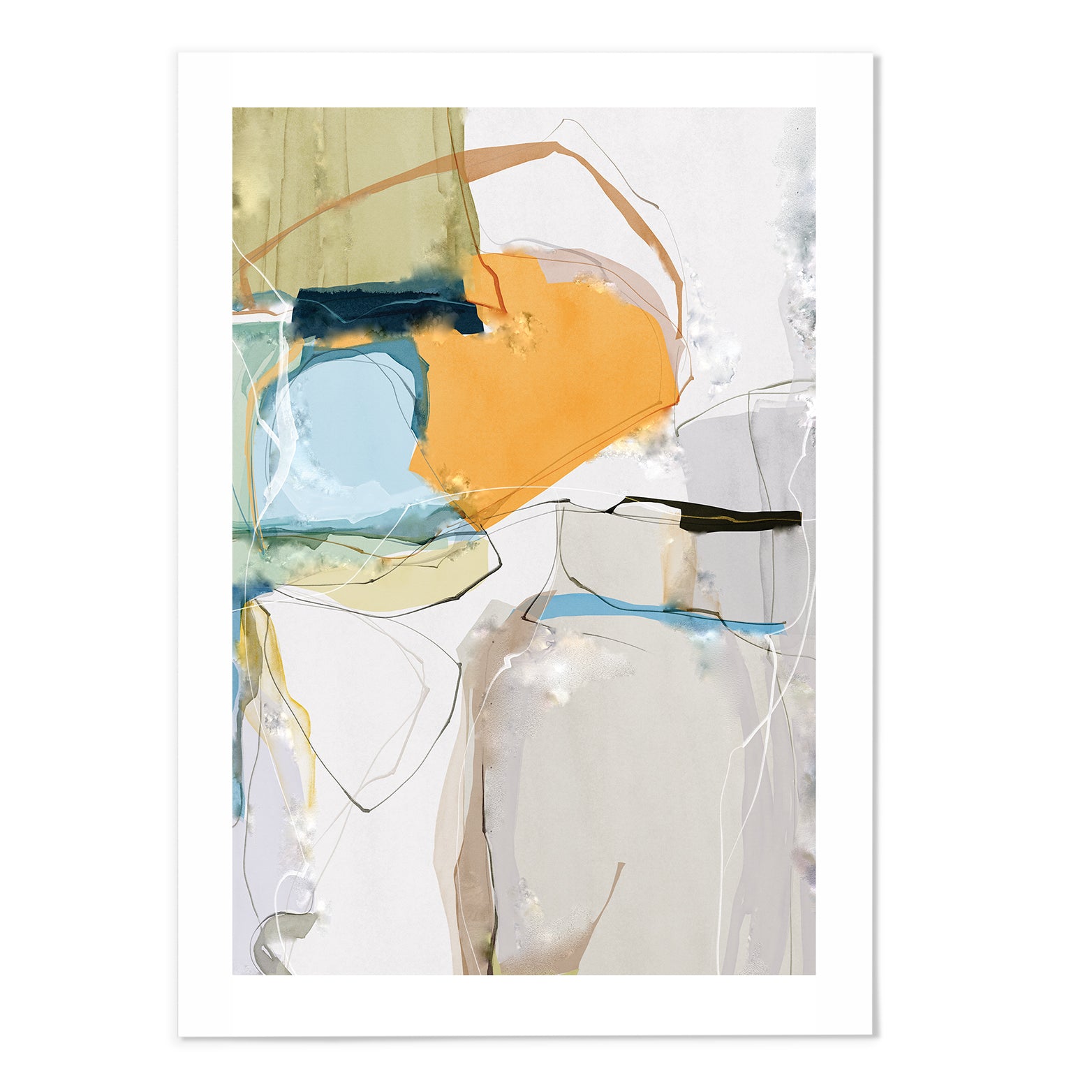 Colourful Abstract Shape II Art Print - MJ Design Studio