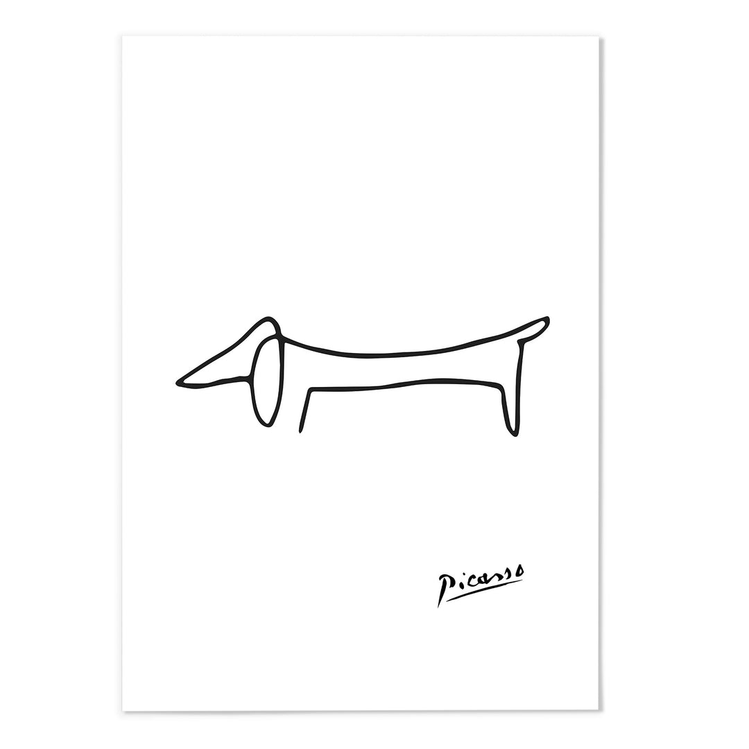 Picasso Dachshund Line Sketch Art Print - MJ Design Studio