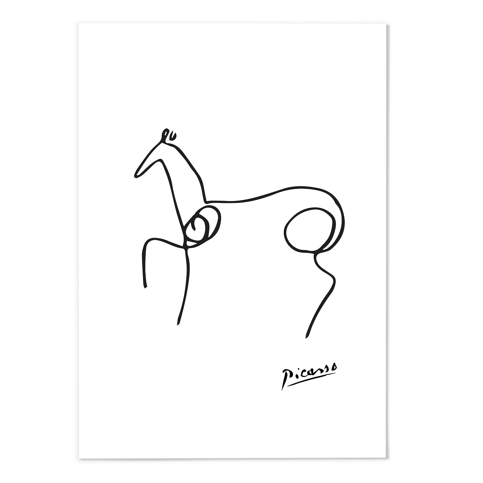 Picasso Horse Line Sketch Art Print - MJ Design Studio