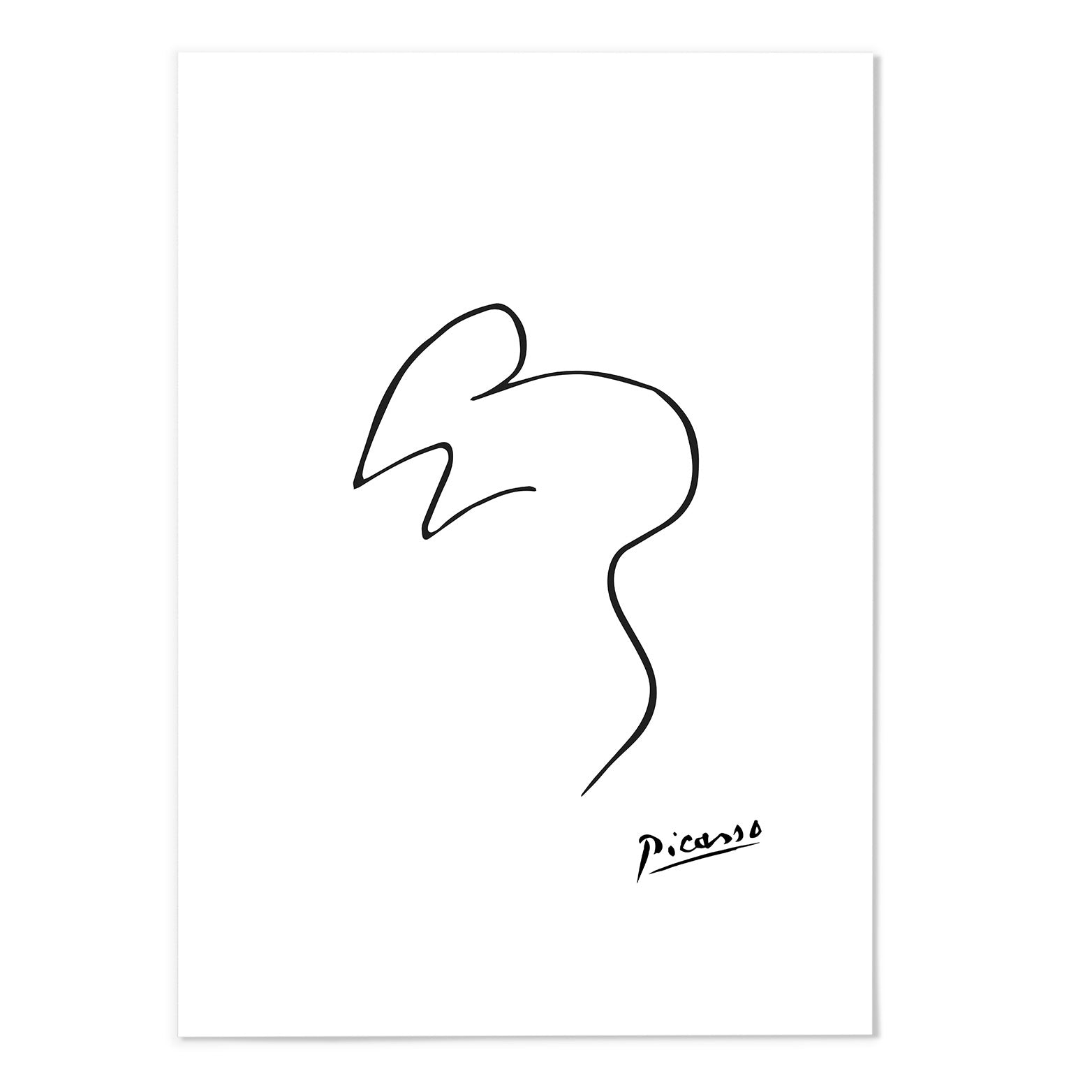 Picasso Mouse Line Sketch Art Print - MJ Design Studio