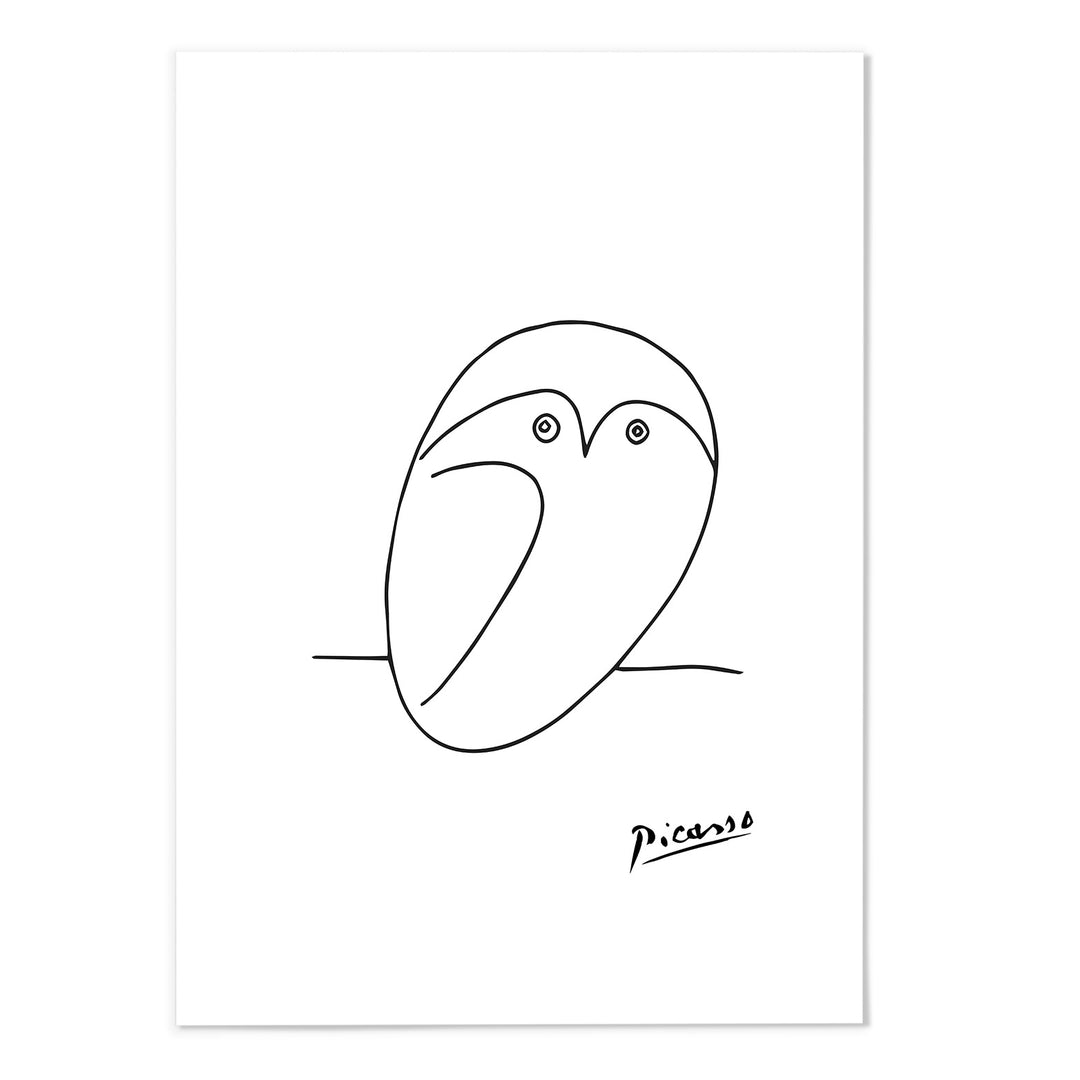Picasso Owl Line Sketch Art Print - MJ Design Studio