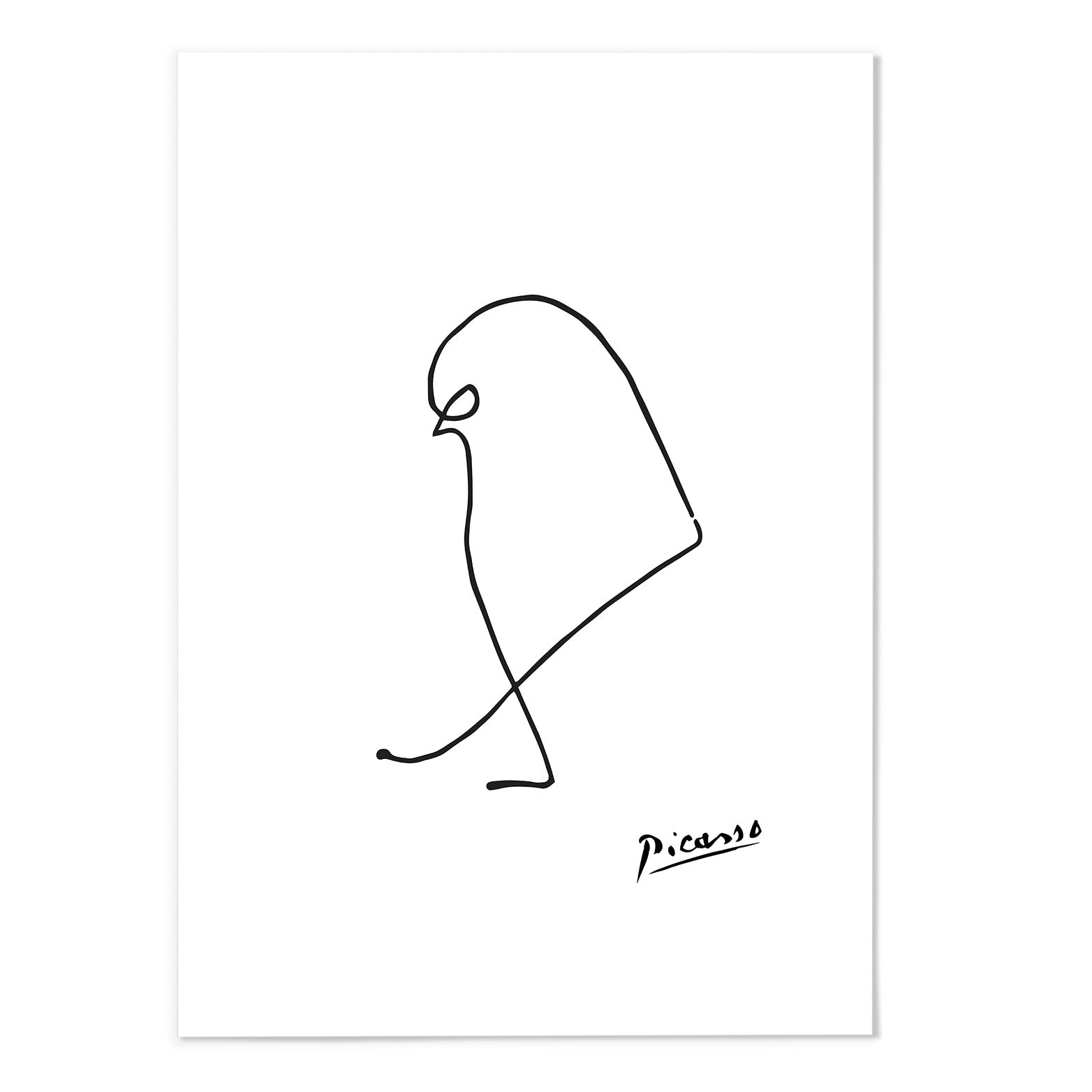 Picasso Sparrow Line Sketch Art Print - MJ Design Studio