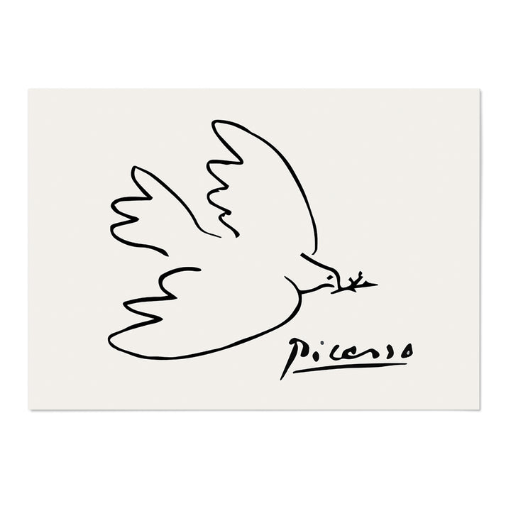 Picasso Line Sketch Peace Dove Landscape Art Print - MJ Design Studio