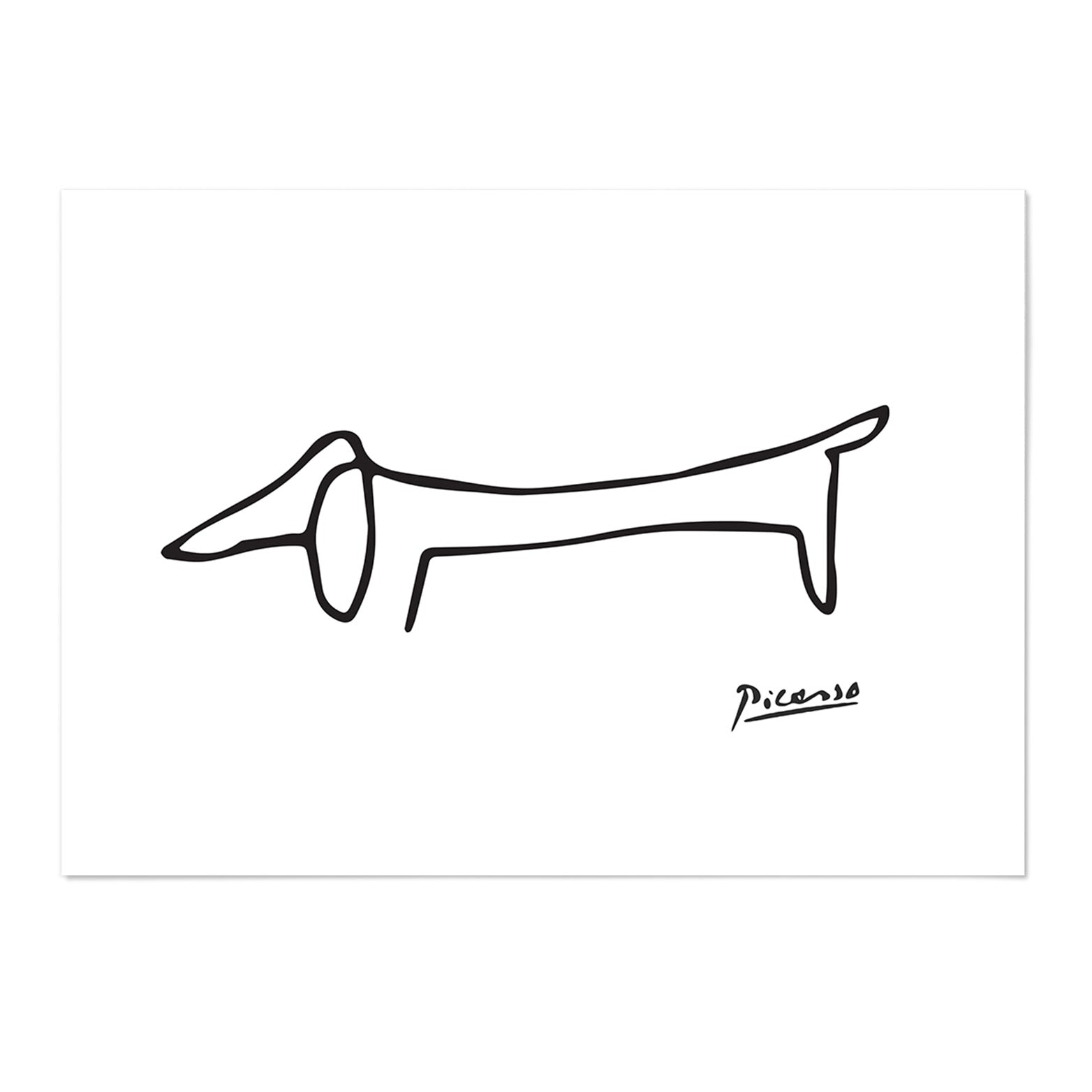 Picasso Dachshund Line Sketch Art Print - MJ Design Studio