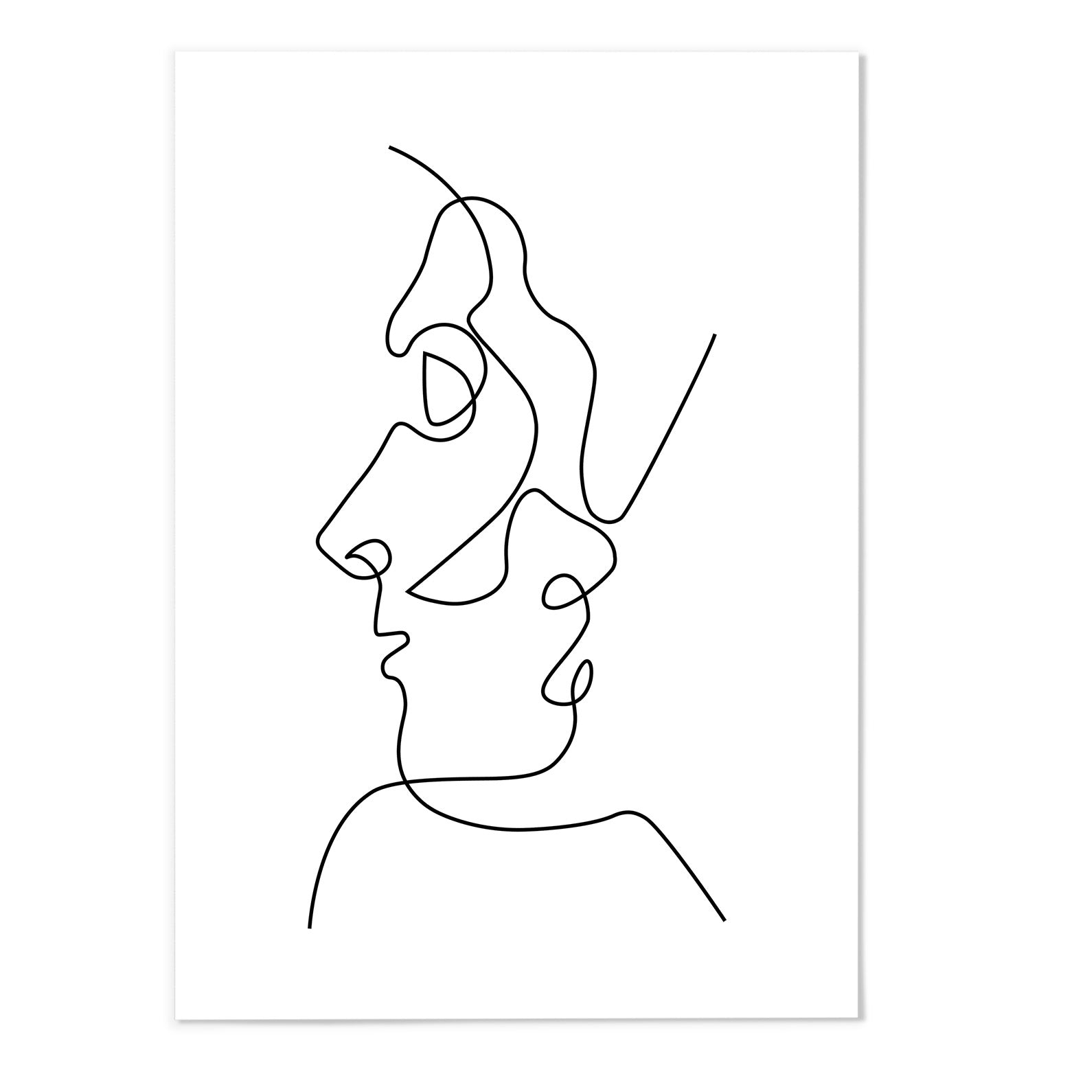 Line Portrait I Art Print - MJ Design Studio