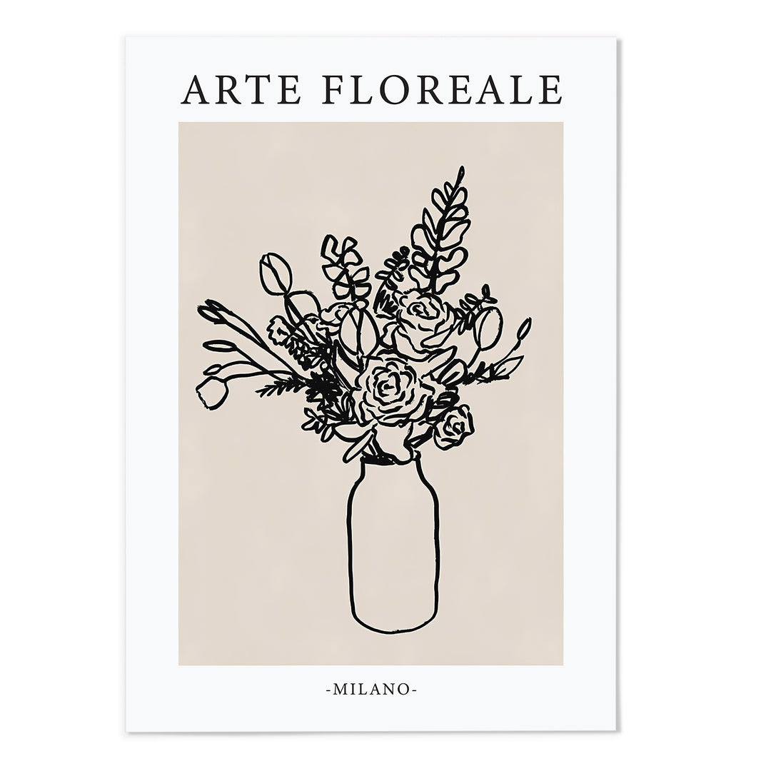 Flower in Vase Illustration Art Print