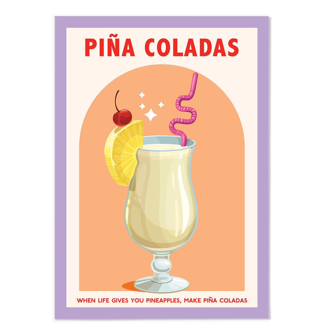 Pina Coladas Cocktail Art Print
