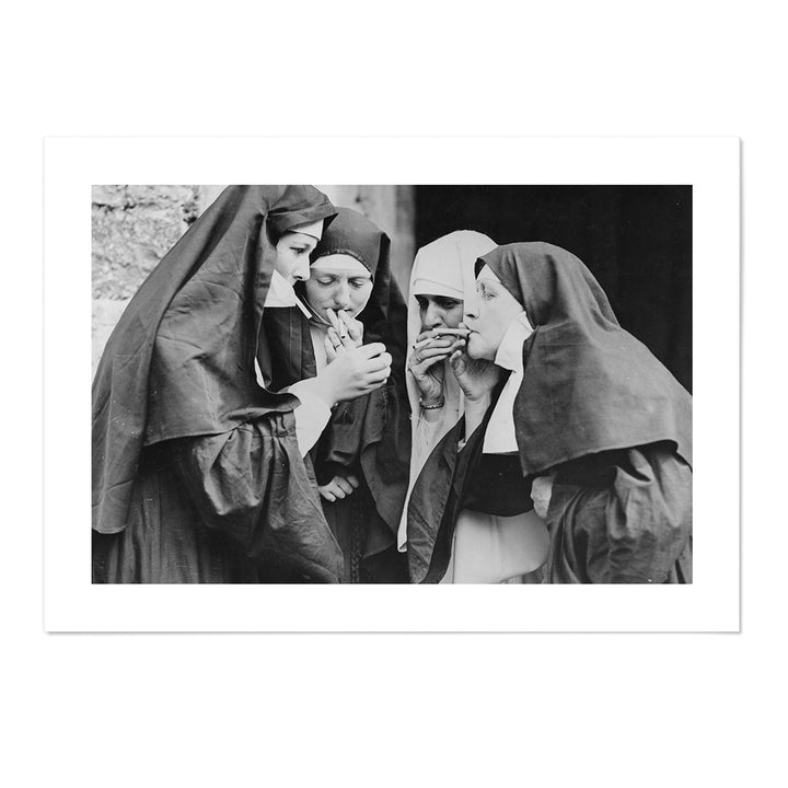 Smoking Nuns Vintage Photography Print
