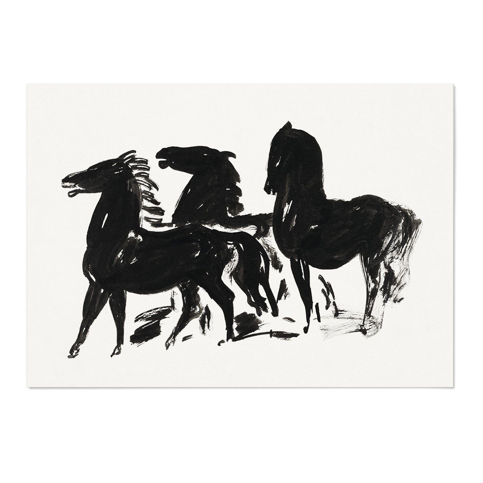 Three Running Horses Art Print